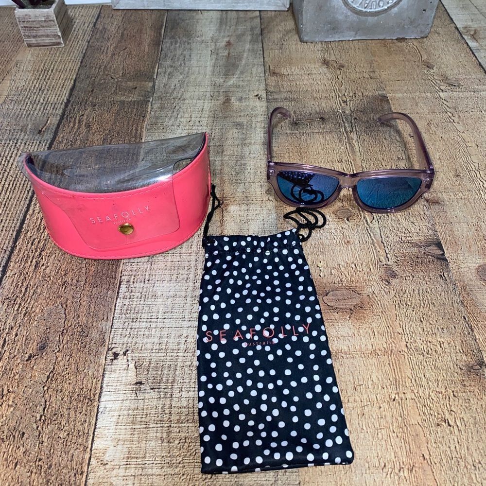 Seafolly Honolulu sunglasses w/ original case - shell/pink